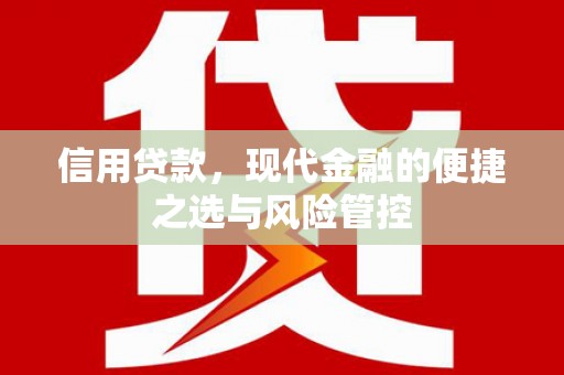 勐海信用贷款，现代金融的便捷之选与风险管控