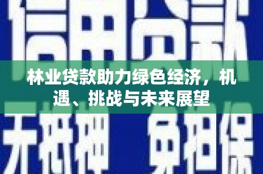 代县林业贷款助力绿色经济，机遇、挑战与未来展望