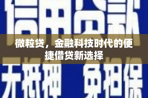 南涧微粒贷，金融科技时代的便捷借贷新选择
