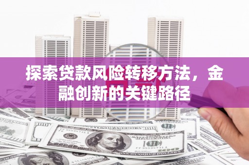 靖远探索贷款风险转移方法，金融创新的关键路径