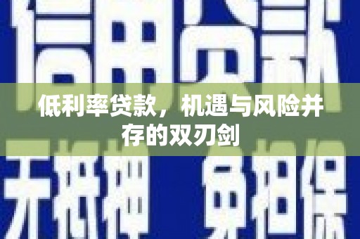 新庄低利率贷款，机遇与风险并存的双刃剑