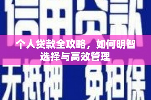 阳新个人贷款全攻略，如何明智选择与高效管理